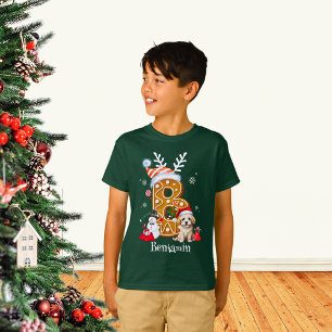 T-shirt Lettre pain d'épices Père Noël de Noël à la famill