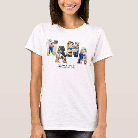 T-shirt Lettre photo NANA Collage Cutout petits Nom (Devant)