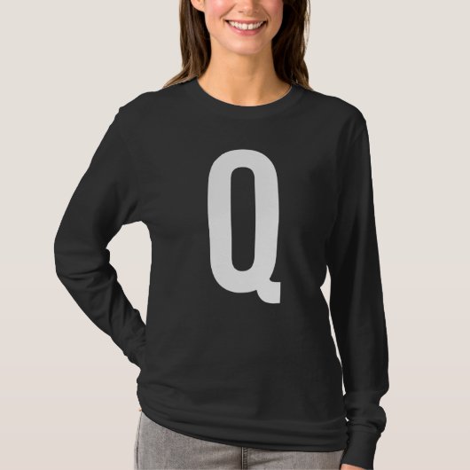 T-SHIRT LETTRE Q ALPHABET MONOGRAMME INITIALE (Devant)