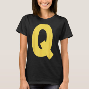 T-shirt Lettre Q grande et gras en jaune
