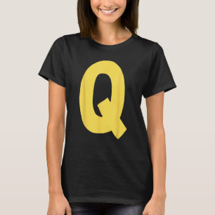 T-shirt Lettre Q grande et gras en jaune