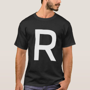 T-shirt Lettre R Alphabet initial Monogramme