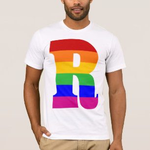 T-shirt Lettre R d'arc-en-ciel