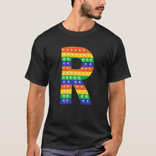 T-shirt LETTRE R MAJUSCULE Alphabet FICHIER Pop It Matchin (Devant)
