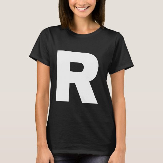 T-shirt Lettre R Majuscule Blanc Gras (Devant)