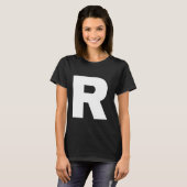 T-shirt Lettre R Majuscule Blanc Gras (Devant entier)