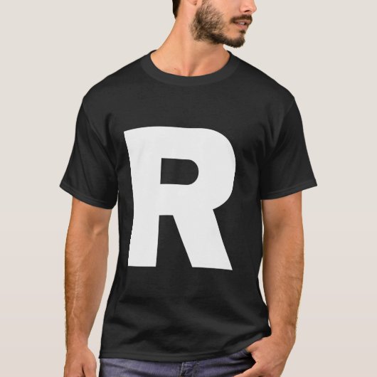 T-shirt Lettre R Majuscule Blanc Gras (Devant)