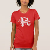 T-shirt Lettre R Noël Monogramme Nom initial Rouge (Devant)