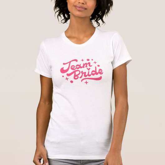 T-shirt lettre rose de l'équipe de groupe (Devant)