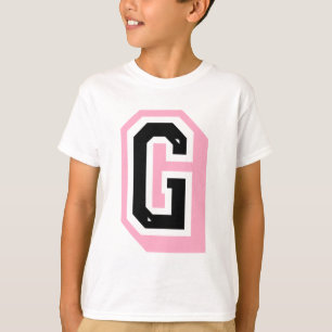 T-shirt lettre rose noire G