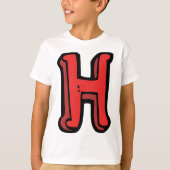 T-shirt Lettre rouge gras H Fun Alphabet (Devant)