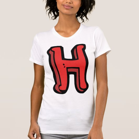 T-shirt Lettre rouge gras H Fun Alphabet (Devant)