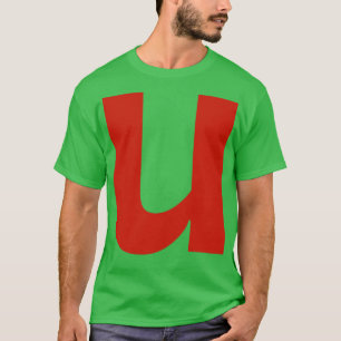 T-shirt Lettre u en texte rouge Typographie minimale