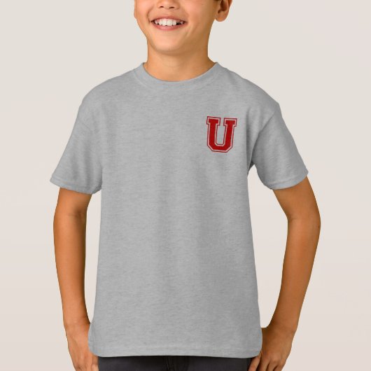 T-shirt Lettre U - Nom initial Alphabet Monogramme (Devant)