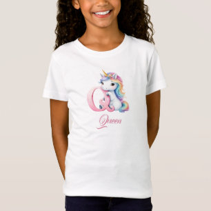 T-Shirt Lettre Unicorne Q monogramme premier jour magique