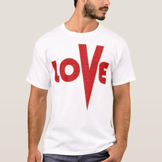 T-shirt LETTRE V AMOUR SUPÉRIEURE Parties scintillant roug (Devant)