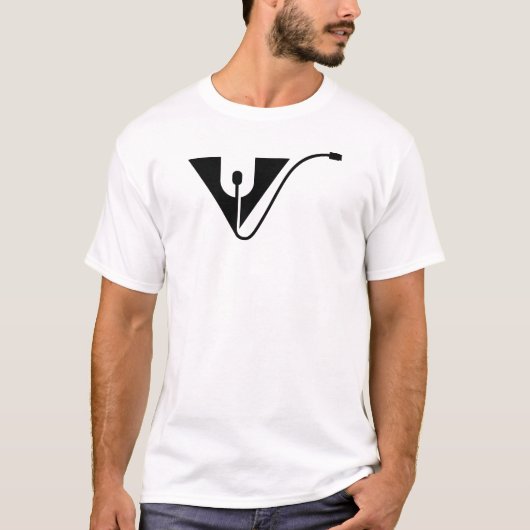 T-shirt Lettre V avec Souris (Devant)