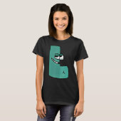 T-shirt Lettre verte L Alphabet Lore (Devant entier)