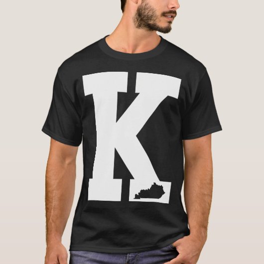 T-shirt LETTRE vintage K Bleu Kentucky (Devant)