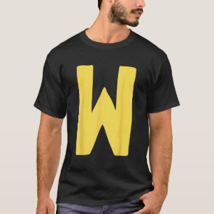 T-shirt Lettre W grand et gras en jaune