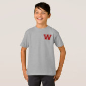 T-shirt Lettre W - Nom initial Alphabet Monogramme (Devant entier)