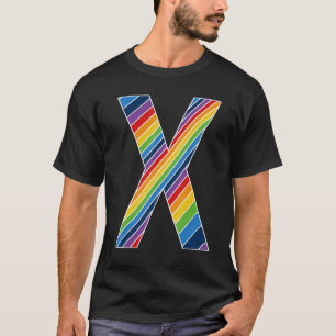 T-shirt Lettre X Lesbienne Gay pride Bisexuel Trans Lettre