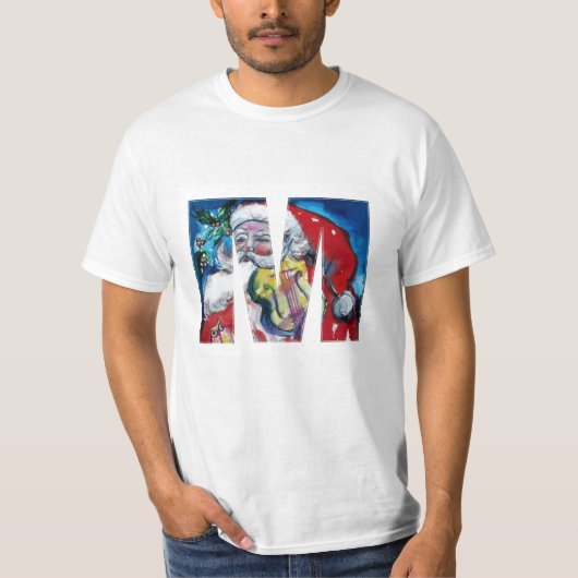 T-SHIRT LETTRE XMAS M /SANTA CLAUS AVEC MONOGRAMME VIOLIN (Devant)