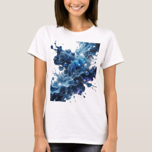 T-shirt Lettres 3D argentées CRISTAUX DE GLACE BLEUS Art T