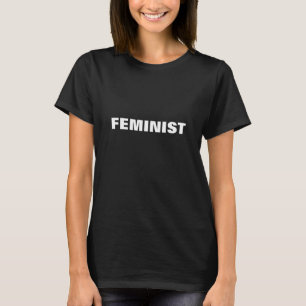 T-shirt lettres blanches "féministes" - arrière - plan noi