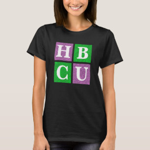 T-shirt Lettres bloc HBCU rose et vert
