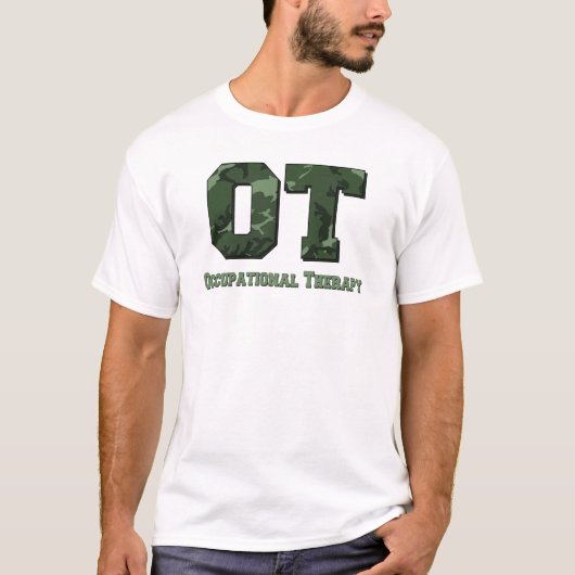 T-shirt lettres camo vert foncé (Devant)