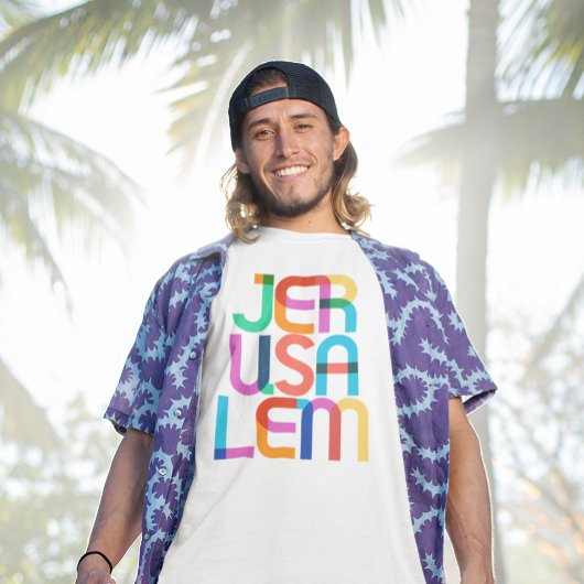 T-shirt Lettres d'art pop de Jérusalem Israël