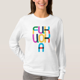 T-shirt Lettres d'art pop japonais Fukuoka