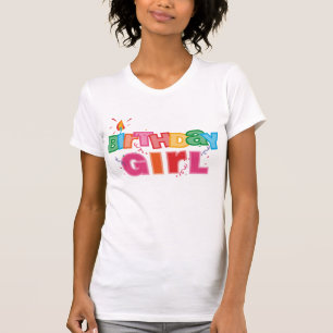 T-shirt Lettres de fille d'anniversaire