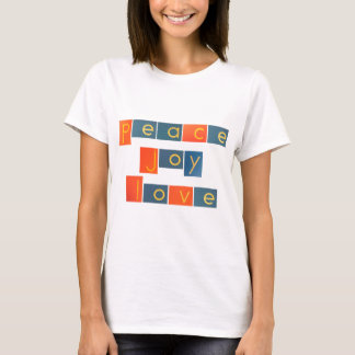 T-shirt Lettres de papier sablé d'AMOUR de JOIE de PAIX
