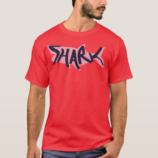 T-shirt Lettres de requin sur silhouette de requin
