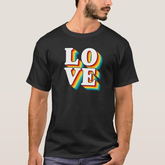 T-shirt Lettres Echo en couche d'amour rétro Tarifs de con (Devant)