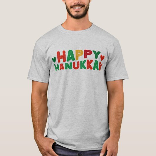 T-shirt Lettres rétro Joyeux Hanukkah (Devant)