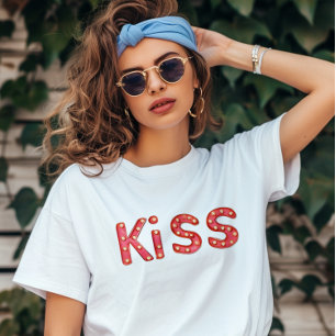 T-shirt Lettres rouges Kiss Sign