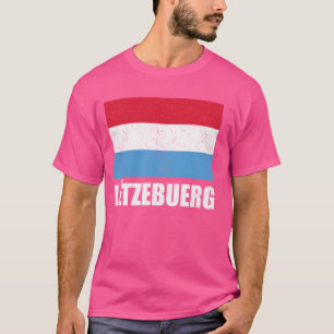 T-shirt Lëtzebuerg Drapeau Grunge Souvenir Vintage Luxembo