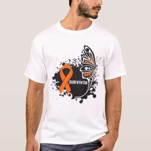 T-shirt Leucémie abstraite de papillon de survivant