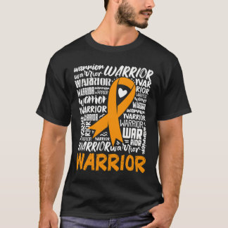 T-shirt Leucémie Cancer du Sang Guerrier Orange Ribbon Lau