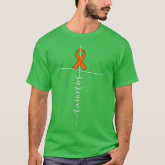T-shirt Leucémie Cancer Sensibilisation Survivant Orange R
