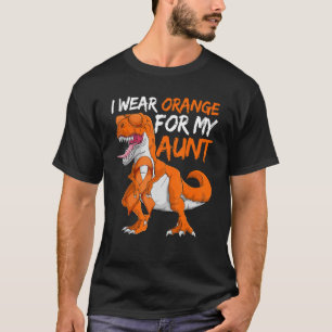 T-shirt Leucémie Dinosaure Je Porte Orange Pour Ma Tante G