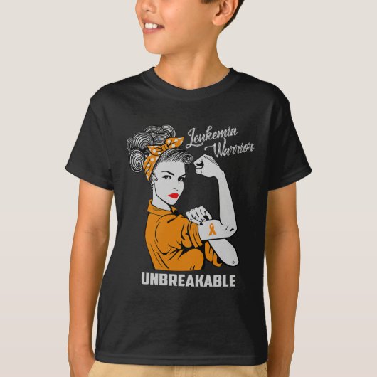 T-shirt Leucémie Guerrier Incassable Conscience Cadeau Com (Devant)