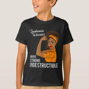 T-shirt Leucémie Guerrier Indestructible Cancer Survivant