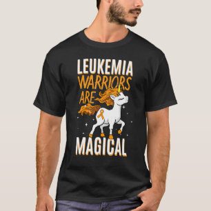 T-shirt Leucémie guerrier Magique Unicorne Orange Ruban He