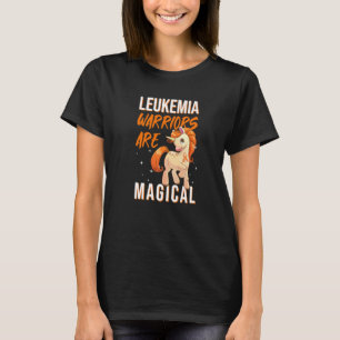 T-shirt Leucémie guerrier Magique Unicorne Orange Ruban He
