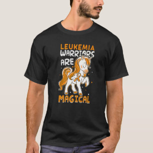 T-shirt Leucémie guerrier Magique Unicorne Orange Ruban He