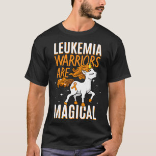 T-shirt Leucémie guerrier Magique Unicorne Orange Ruban He